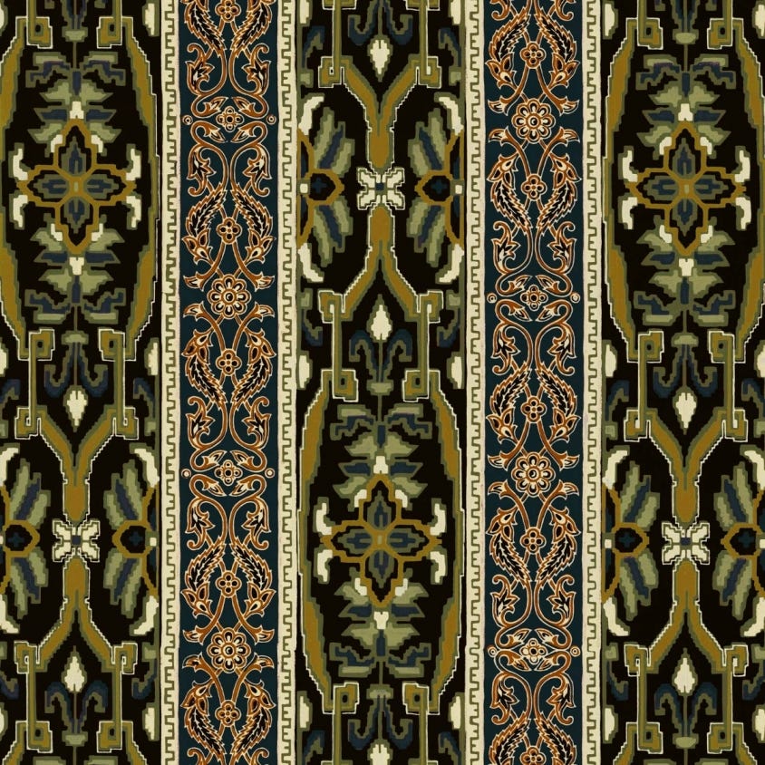 Mamounia Wallpaper - Moss-Green / Black - House of Hackney - 1-WA-MAM-DI-MOS-XXX - Morris Wallpaper
