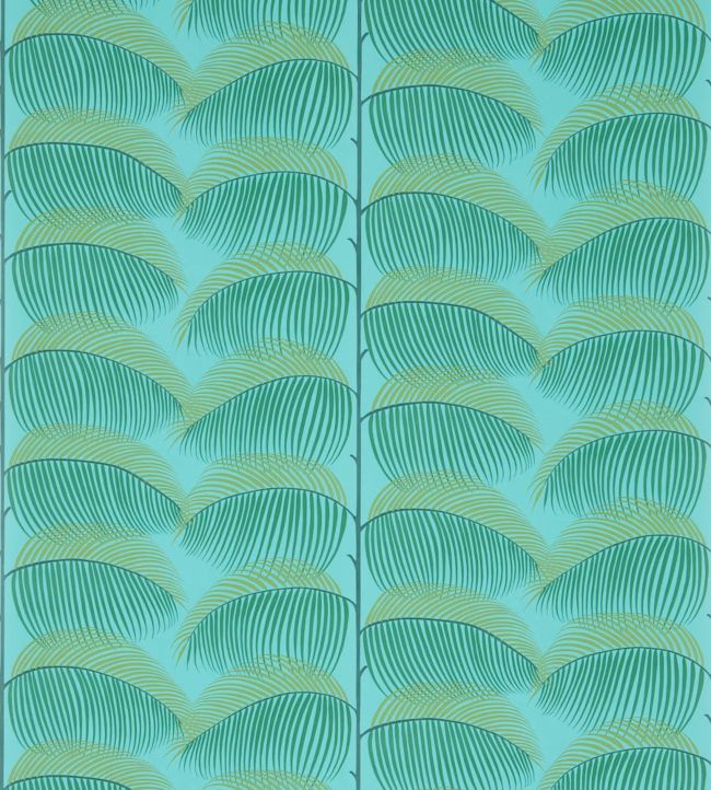 Manila Wallpaper - Turquoise/Green - DVOY213373 - Sanderson - Morris Wallpaper