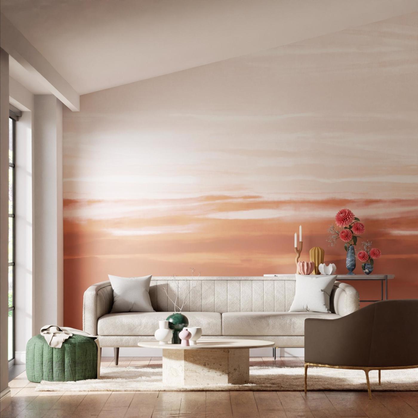 Manzara Wallpaper - Brazilian Rosewood/Bleached Coral - Harlequin - HQN3112918 - Morris Wallpaper