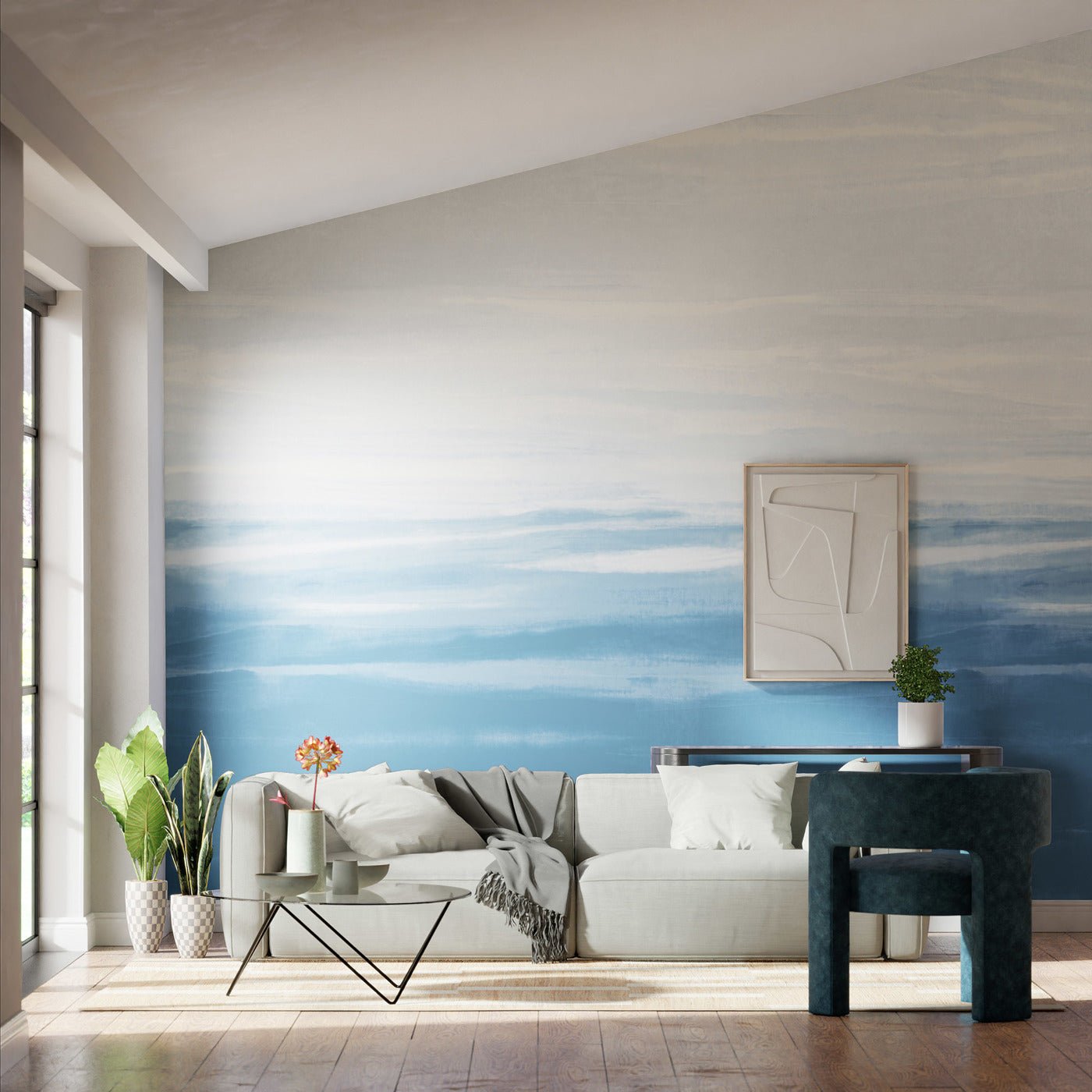 Manzara Wallpaper - Wild Water/Exhale - Harlequin - HQN3112917 - Morris Wallpaper