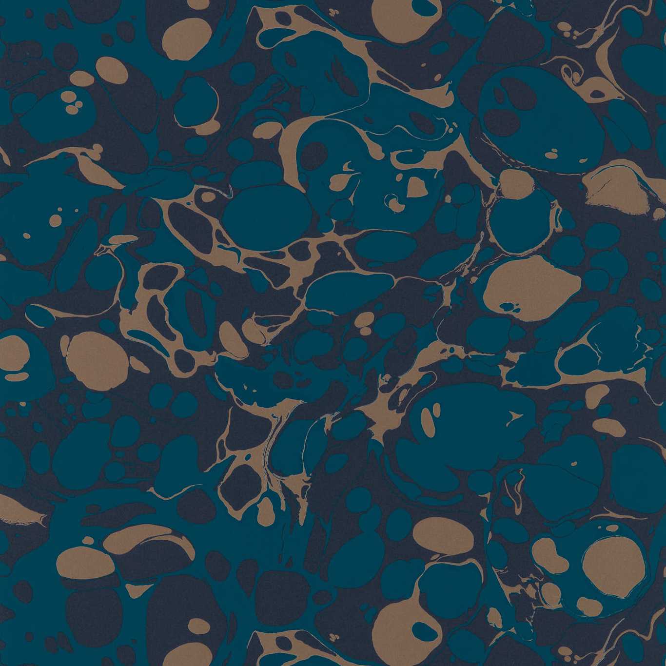 Marble Wallpaper - Azurite/ Copper/Japanese Ink - Harlequin - HQN2112837 - Morris Wallpaper