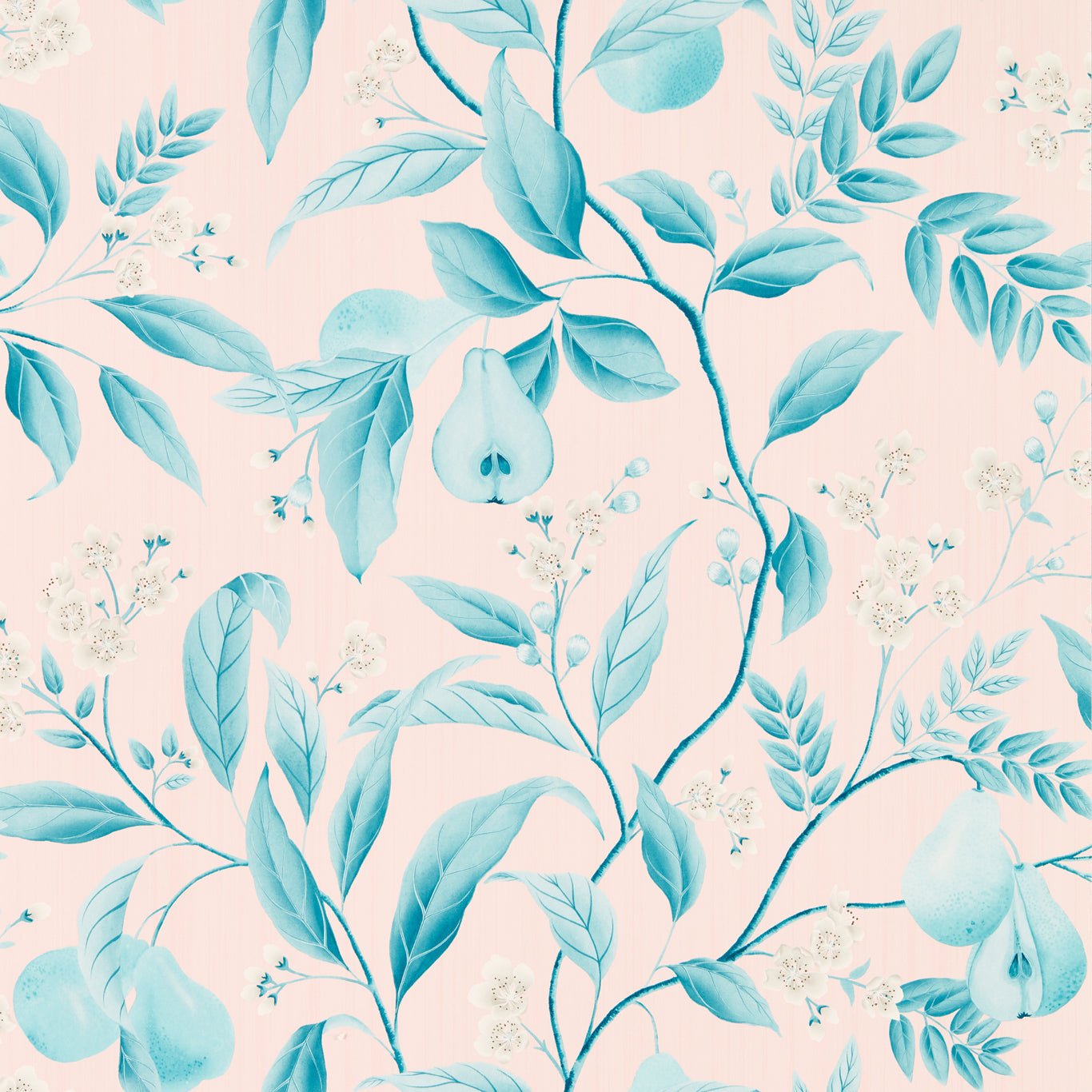 Marie Wallpaper - Rose/ Lagoon - Harlequin - HDHW112910 - Morris Wallpaper