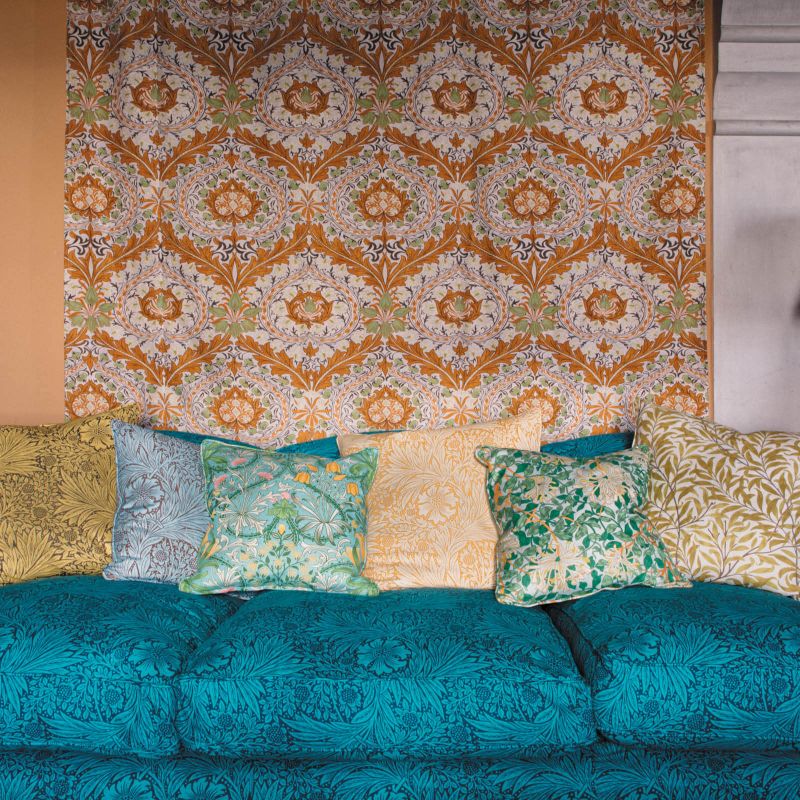 Marigold Fabric - Lichen/Cowslip - Morris & Co - 220316 - Premier Wallcovering