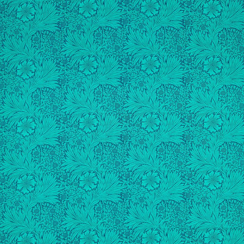 Marigold Fabric - Navy/Turquoise - Morris & Co - 226846 - Premier Wallcovering