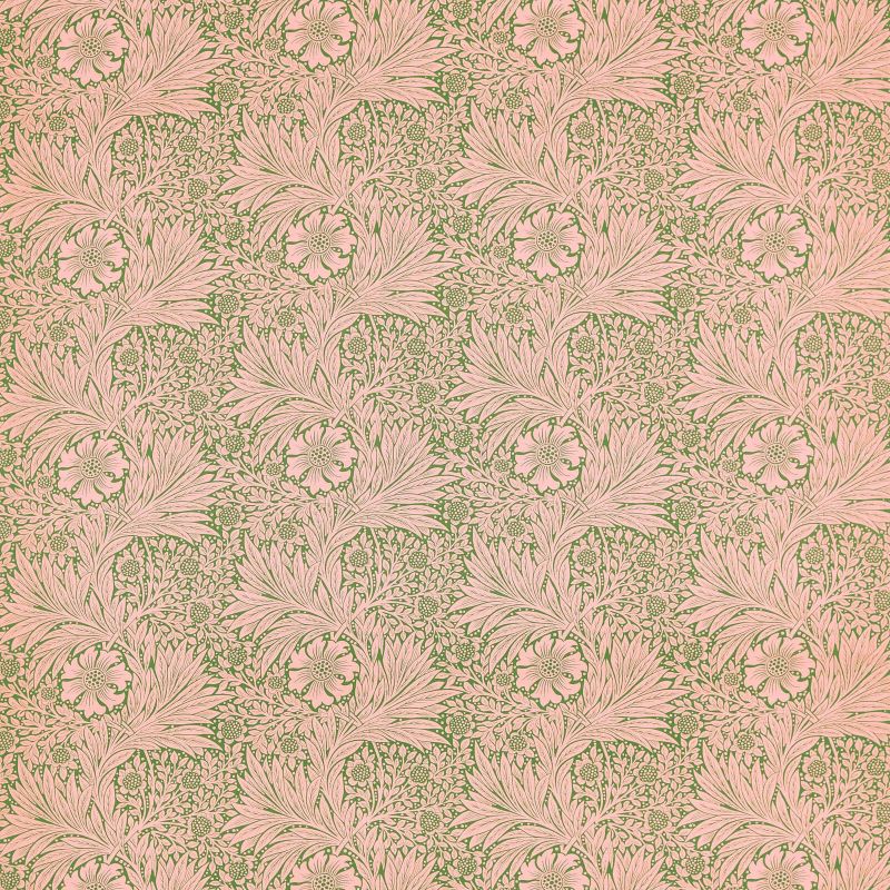 Marigold Fabric - Olive/Pink - Morris & Co - 226847 - Premier Wallcovering