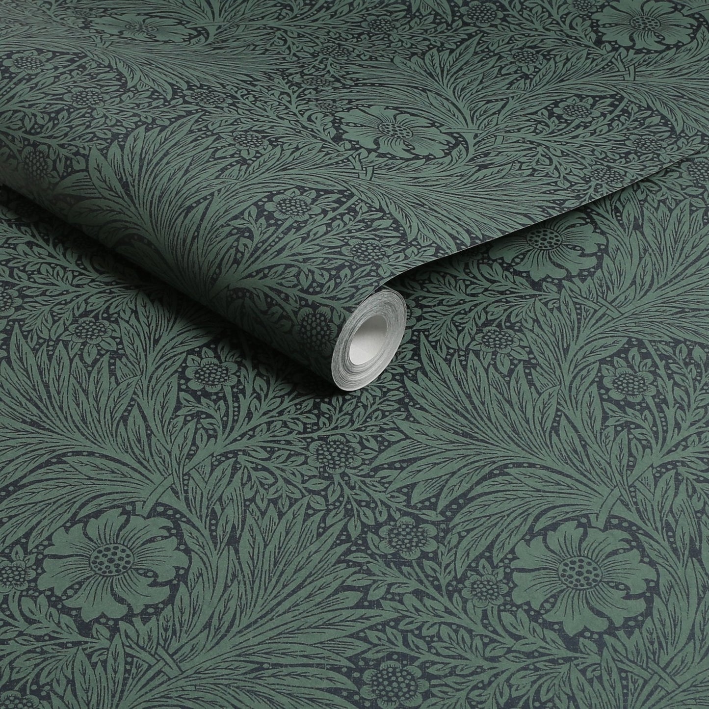 Marigold Fibrous Wallpaper - Green - 124255 - William Morris AH - Premier Wallcovering
