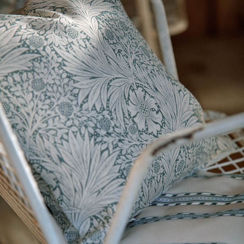 Marigold Outdoor Fabric - Indigo - Morris & Co - 227105 - Premier Wallcovering