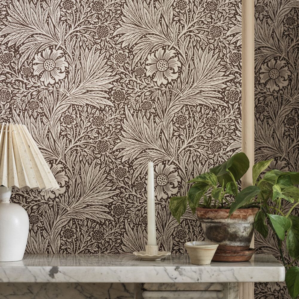 Marigold Wallpaper - Chocolate - 217398 - Morris Wallpaper WD