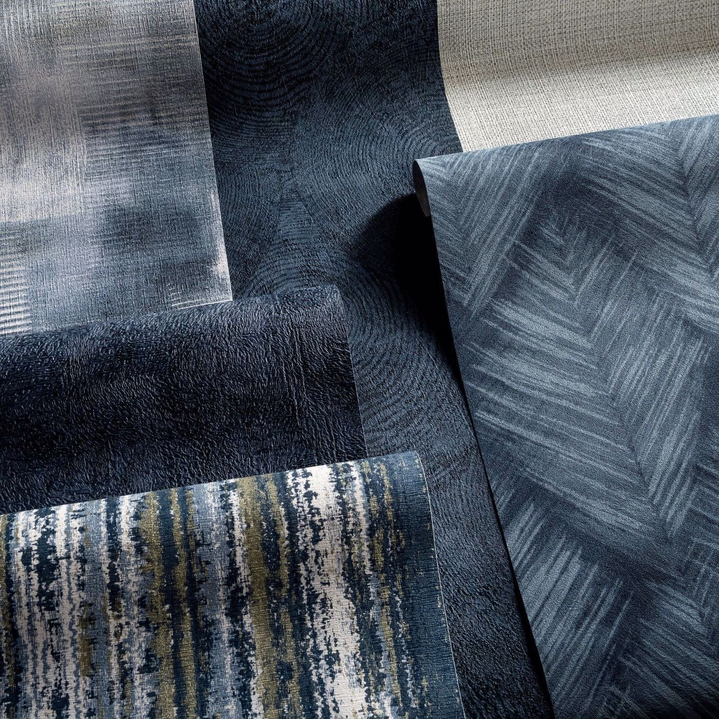 Marmor Wallpaper - Midnight - Clarke & Clarke - W0208/05 - Morris Wallpaper