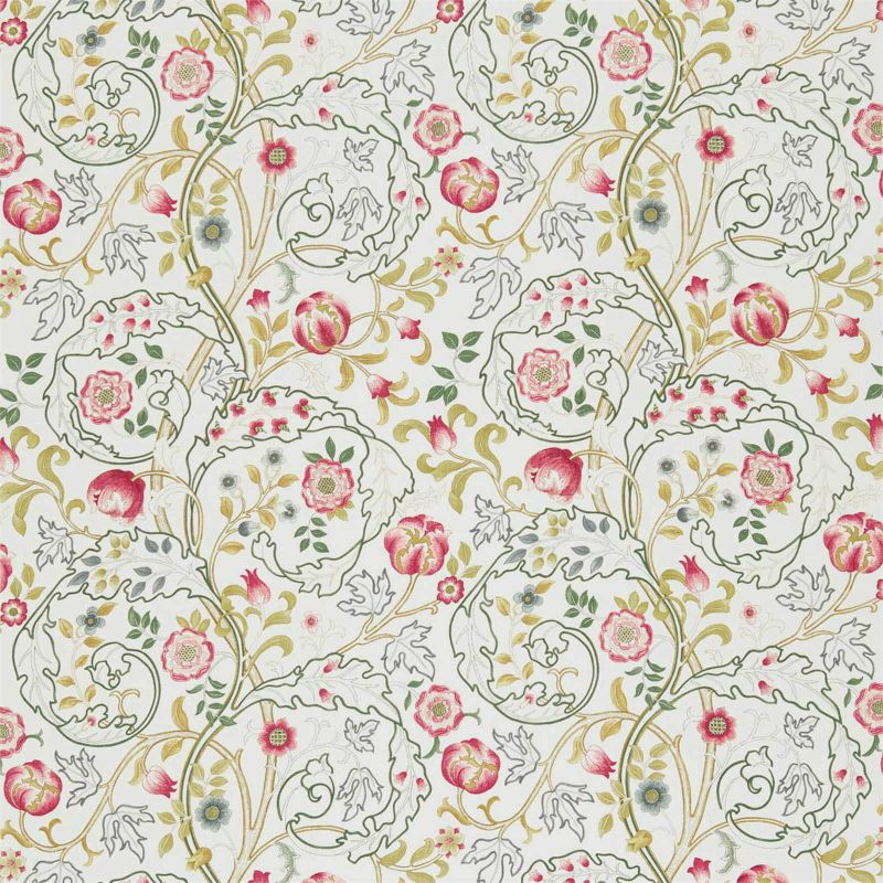 Mary Isobel Fabric - Pink/Ivory - Morris & Co - DMCOMA204 - Premier Wallcovering