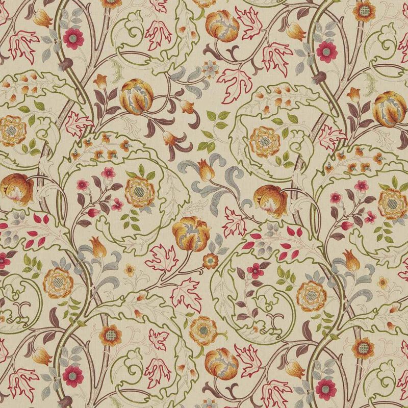 Mary Isobel Fabric - Rose/Slate - Morris & Co - DMCOMA203 - Premier Wallcovering