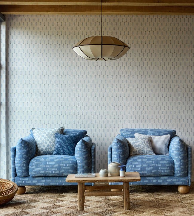 Matchsticks Wallpaper - Denim - Scion - NSCW113281 - Morris Wallpaper