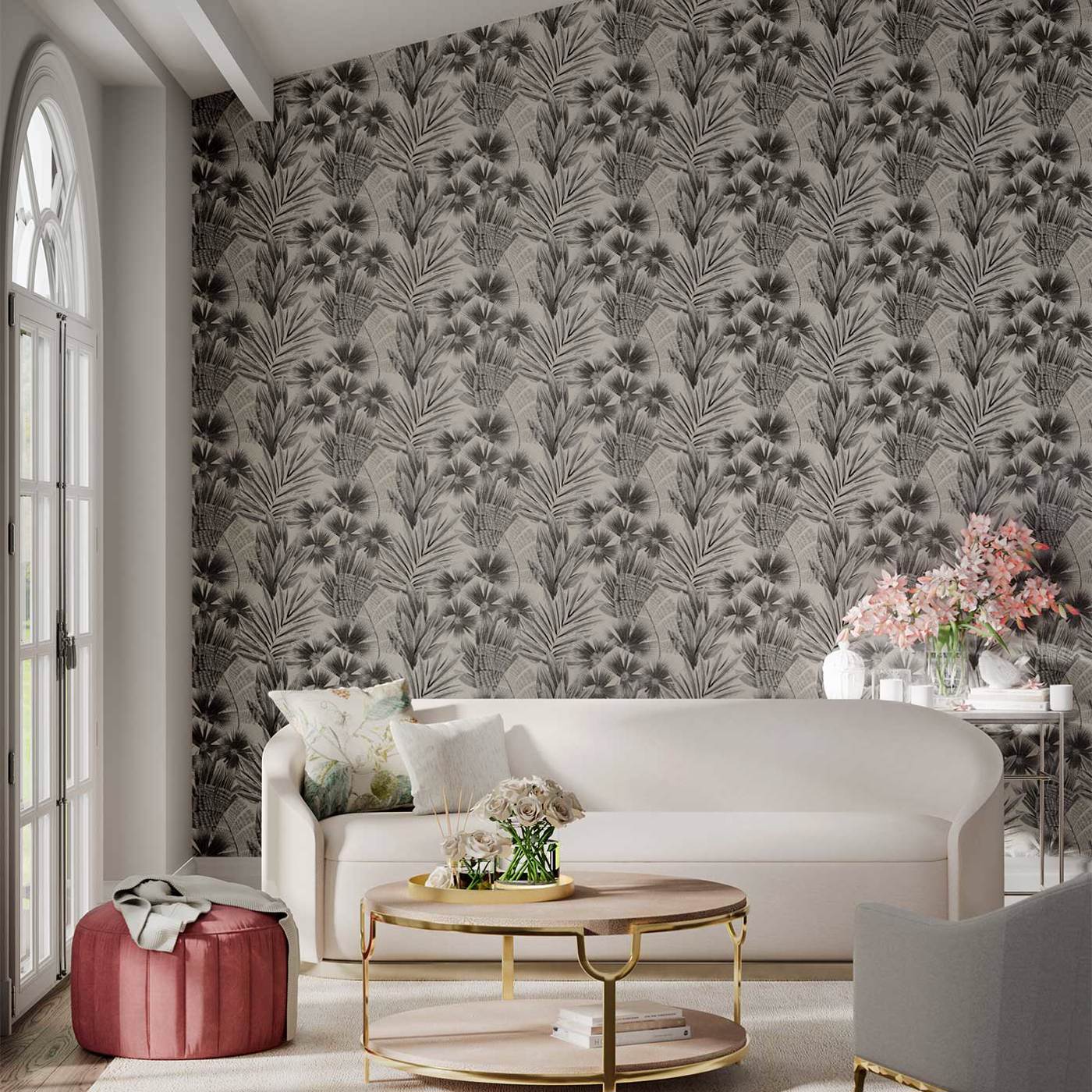 Matupi Wallpaper - Parchment/ Gold - Harlequin - HTEW112774 - Morris Wallpaper