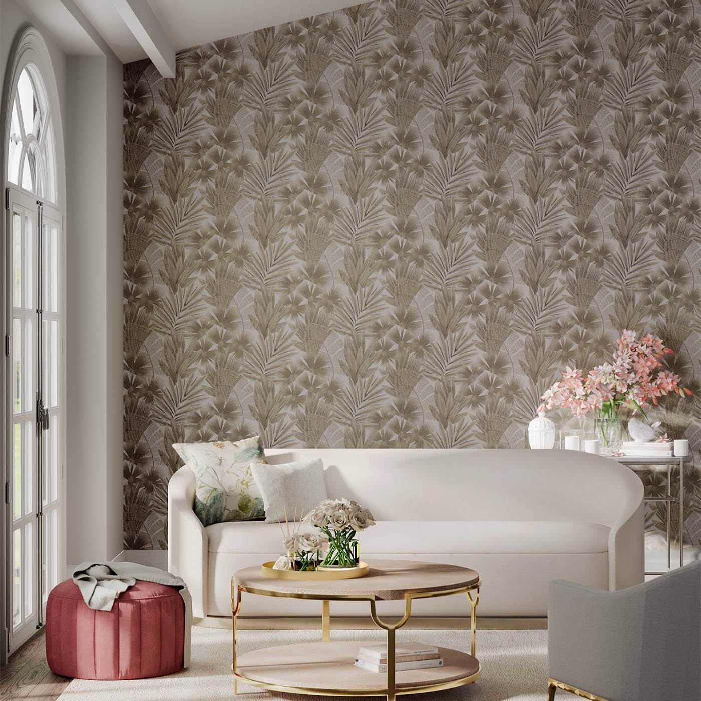 Matupi Wallpaper - Parchment/ Gold - Harlequin - HTEW112774 - Morris Wallpaper