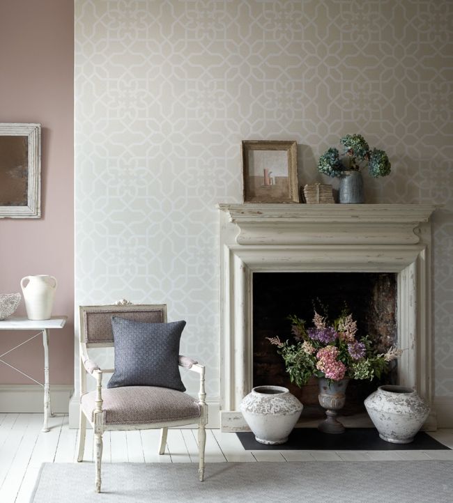 Mawton Wallpaper - Dove/Stone - DDAM216416 - Sanderson - Morris Wallpaper