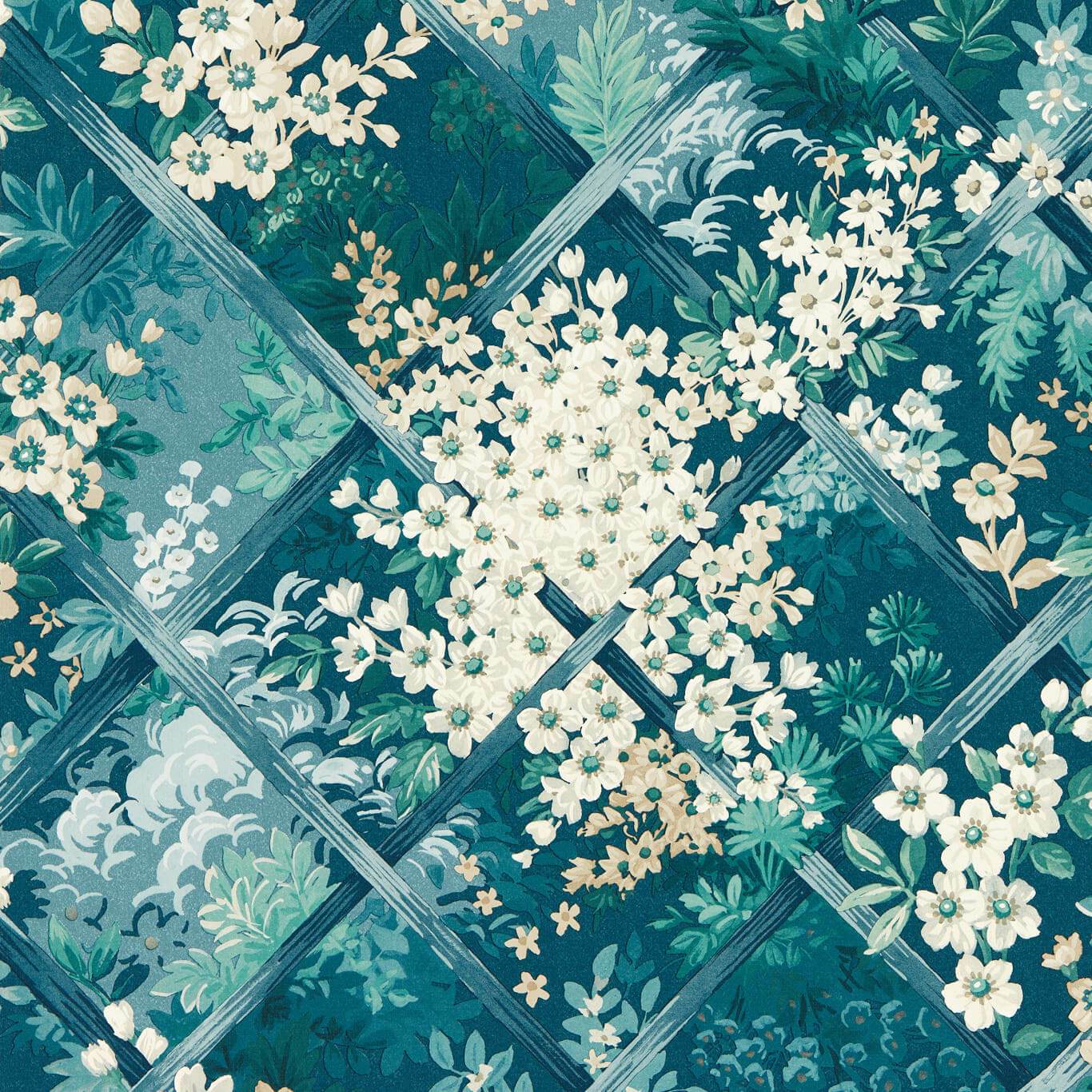 Maymont Wallpaper - Midnight - Clarke & Clarke - W0195/02 - Morris Wallpaper