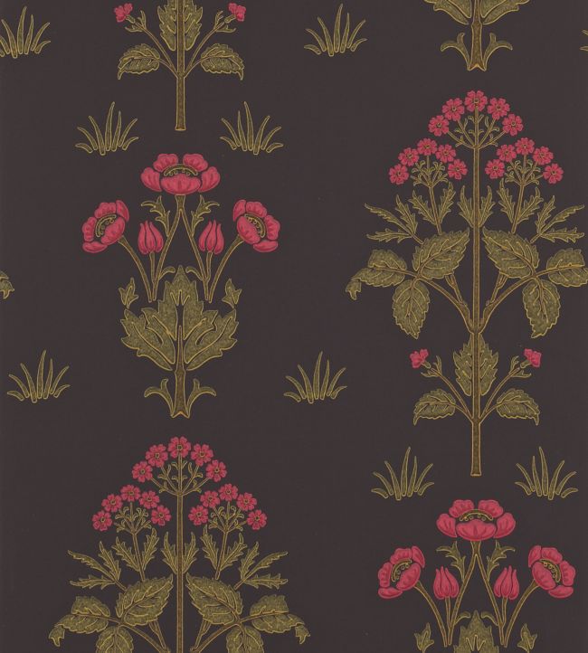 Meadow Sweet Wallpaper - Charcoal/Rose - DM6P210352 - Morris & Co - Morris Wallpaper
