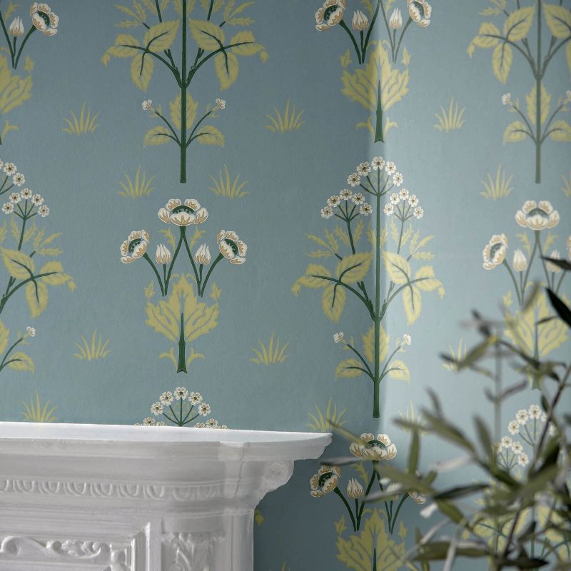 Meadow Sweet Wallpaper - Rose/Olive - 210347 - Morris & Co