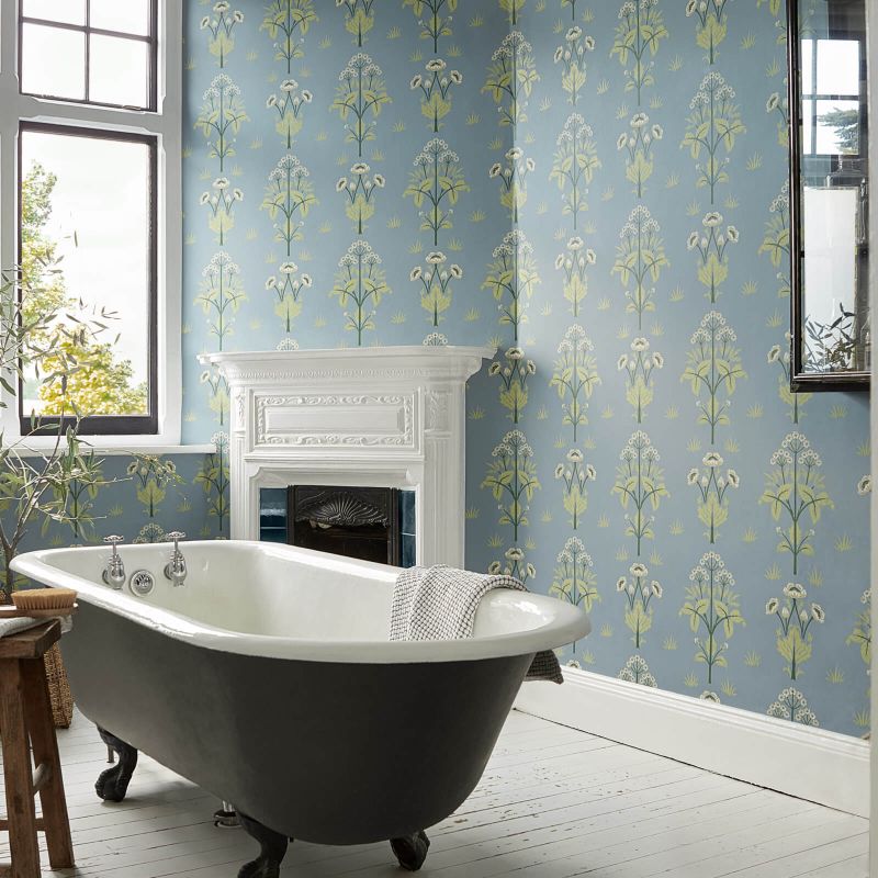 Meadow Sweet Wallpaper - Gold/Slate - Morris & Co - 216829 - Morris Wallpaper