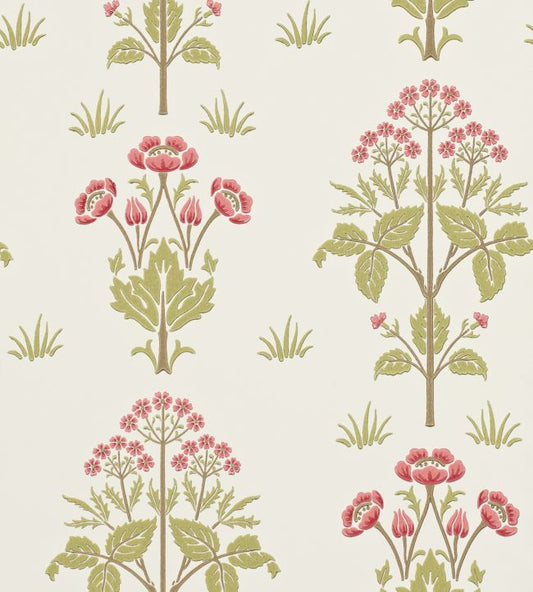 Meadow Sweet Wallpaper - Rose/Olive - DM6P210347 - Morris & Co - Morris Wallpaper