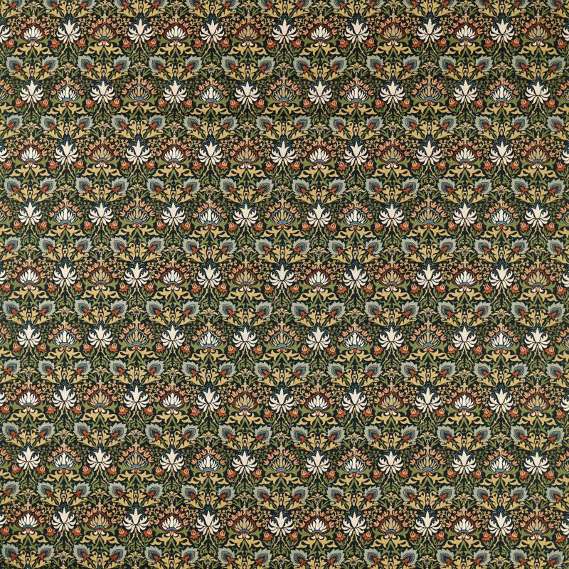 Meda Iris Fabric - Forest/Russet - Morris & Co - 227367 - Morris Wallpaper
