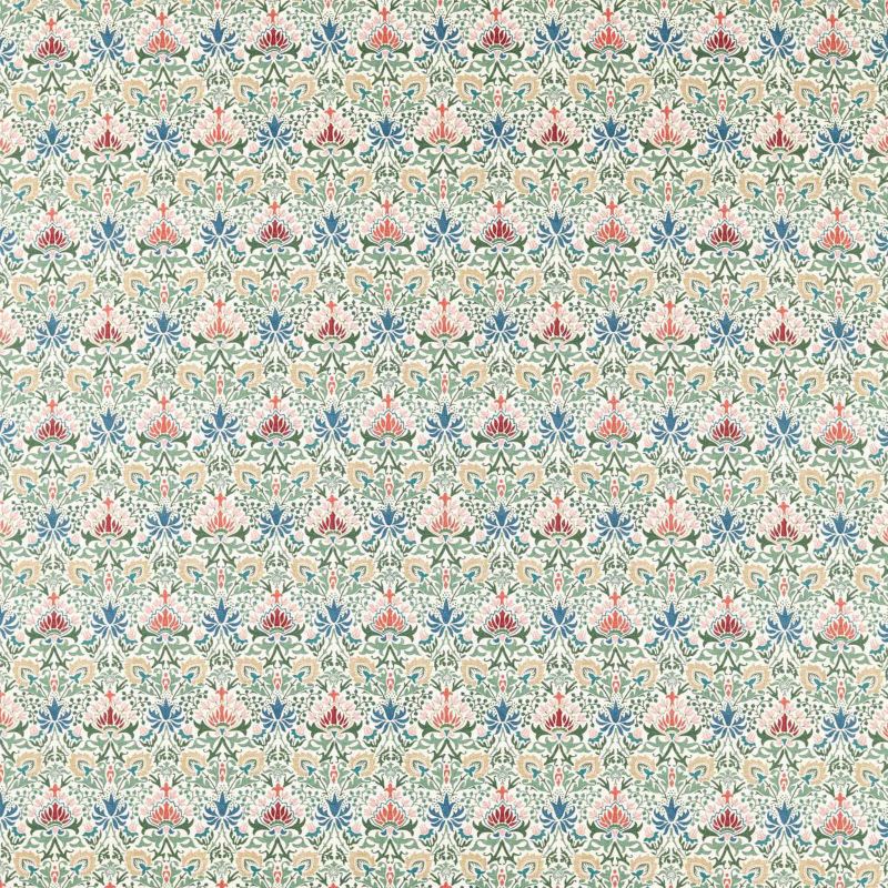 Meda Iris Fabric - Rose/Thyme - Morris & Co - 227366 - Morris Wallpaper