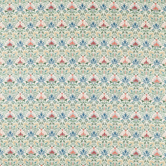 Meda Iris Fabric - Rose/Thyme - Morris & Co - 227366 - Morris Wallpaper