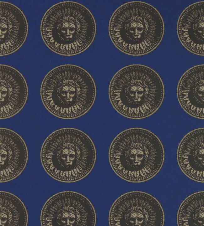 Medallion Wallpaper - Lazuli/Nickle - ZPLW312975 - Zoffany - Morris Wallpaper