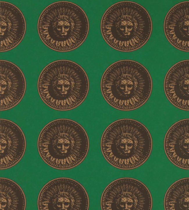 Medallion Wallpaper - Malachite/Gold - ZPLW312974 - Zoffany - Morris Wallpaper