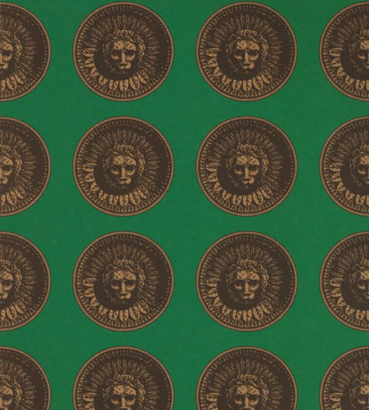 Medallion Wallpaper - Malachite/Gold - ZPLW312974 - Zoffany - Morris Wallpaper