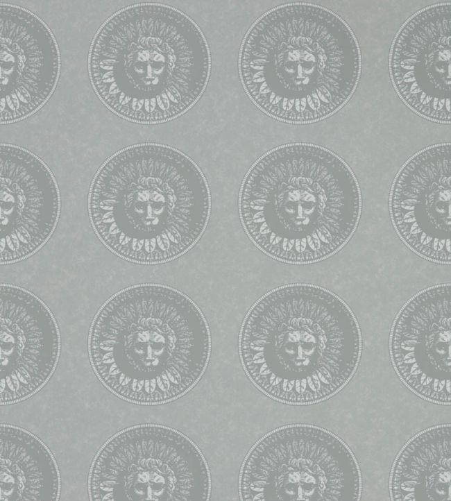 Medallion Wallpaper - Silver/Perfect White - ZPLW312976 - Zoffany - Morris Wallpaper