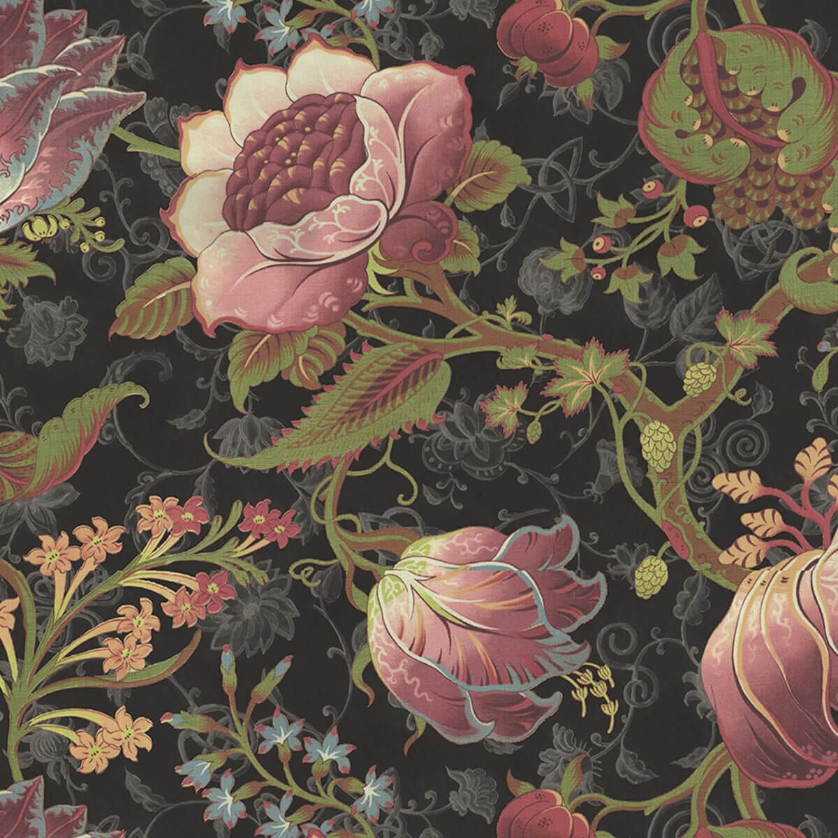 Meliora Wallpaper - Noir - House of Hackney - 1-WA-MEL-DI-NOI-XXX - Morris Wallpaper