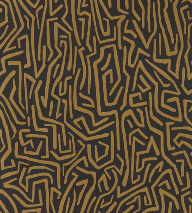 Melodic Wallpaper - Gold/Black Earth - HQN2112829 - Harlequin - Morris Wallpaper