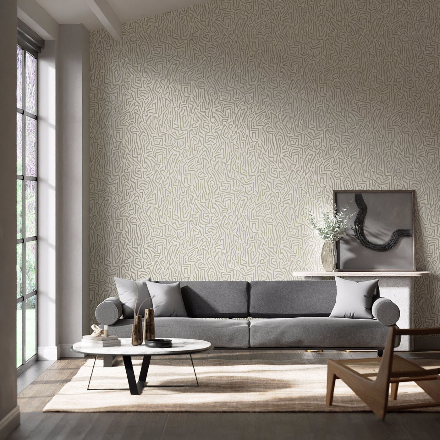 Melodic Wallpaper - Stone/Awakening - Harlequin - HQN2112831 - Morris Wallpaper