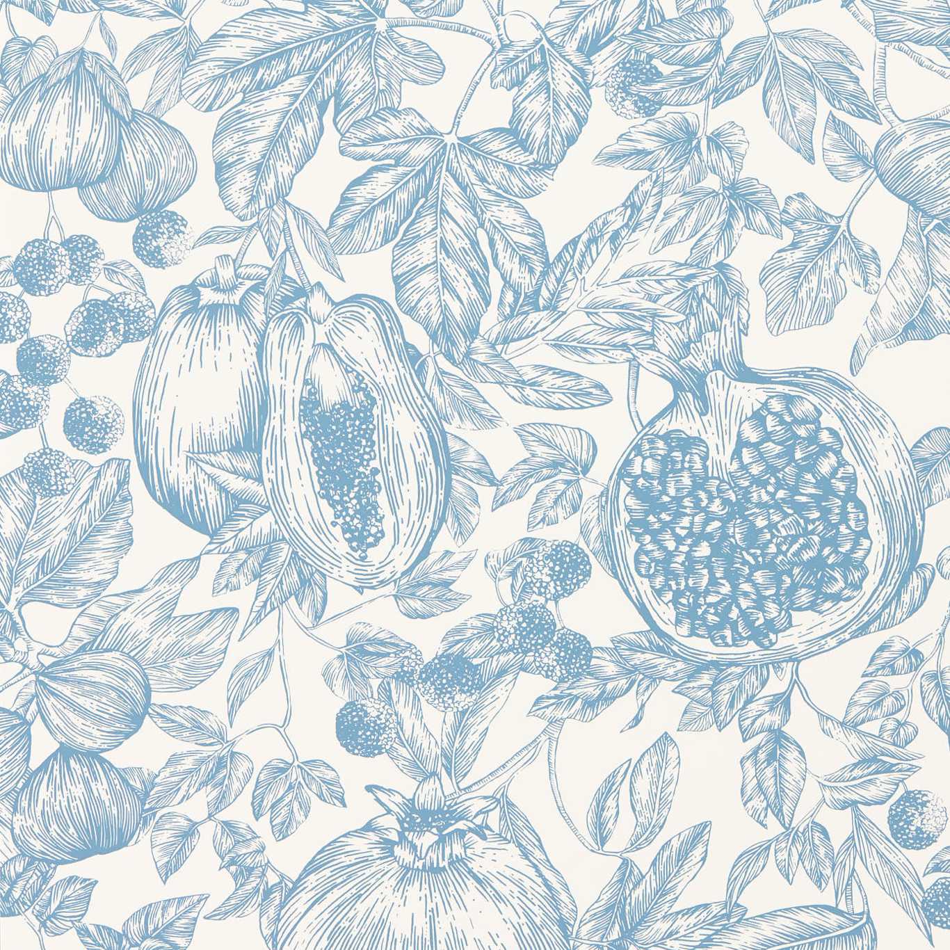 Melograno Wallpaper - Celestial/Fig Blossom - HQN3112924 - Harlequin - Morris Wallpaper