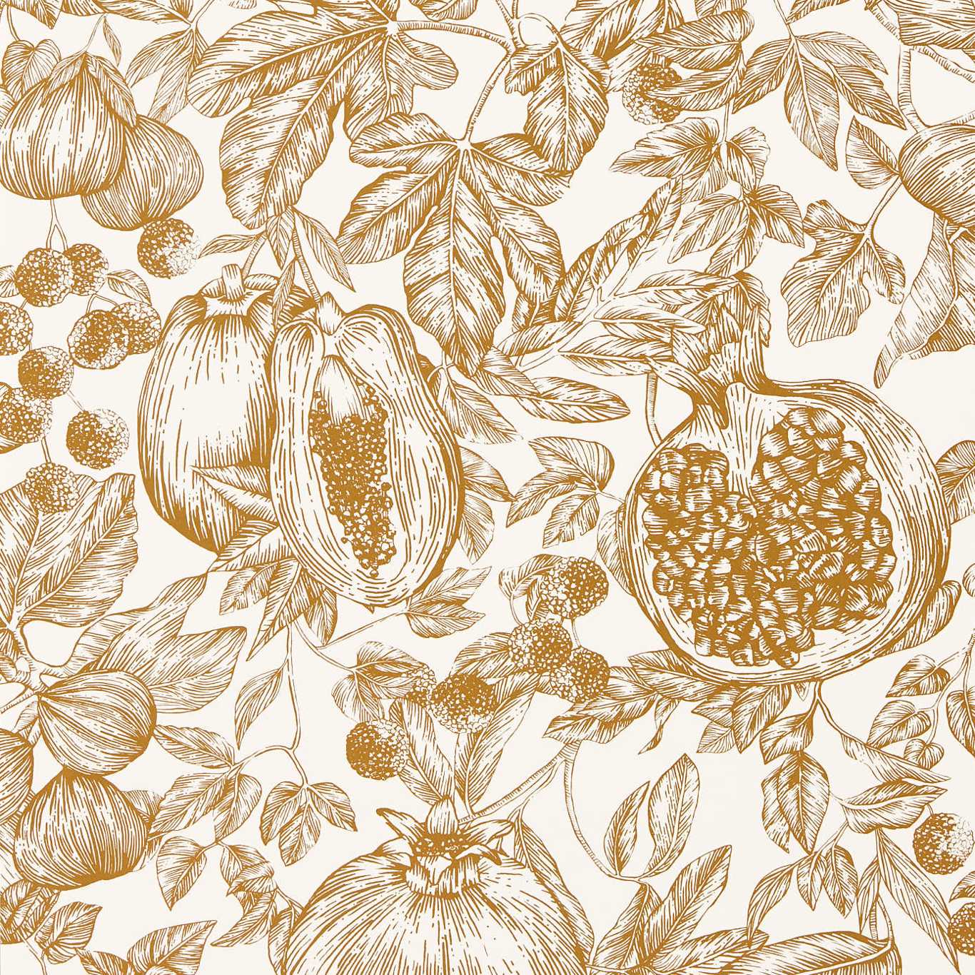 Melograno Wallpaper - Gold/Awakening - HQN3112925 - Harlequin - Premier Wallcovering