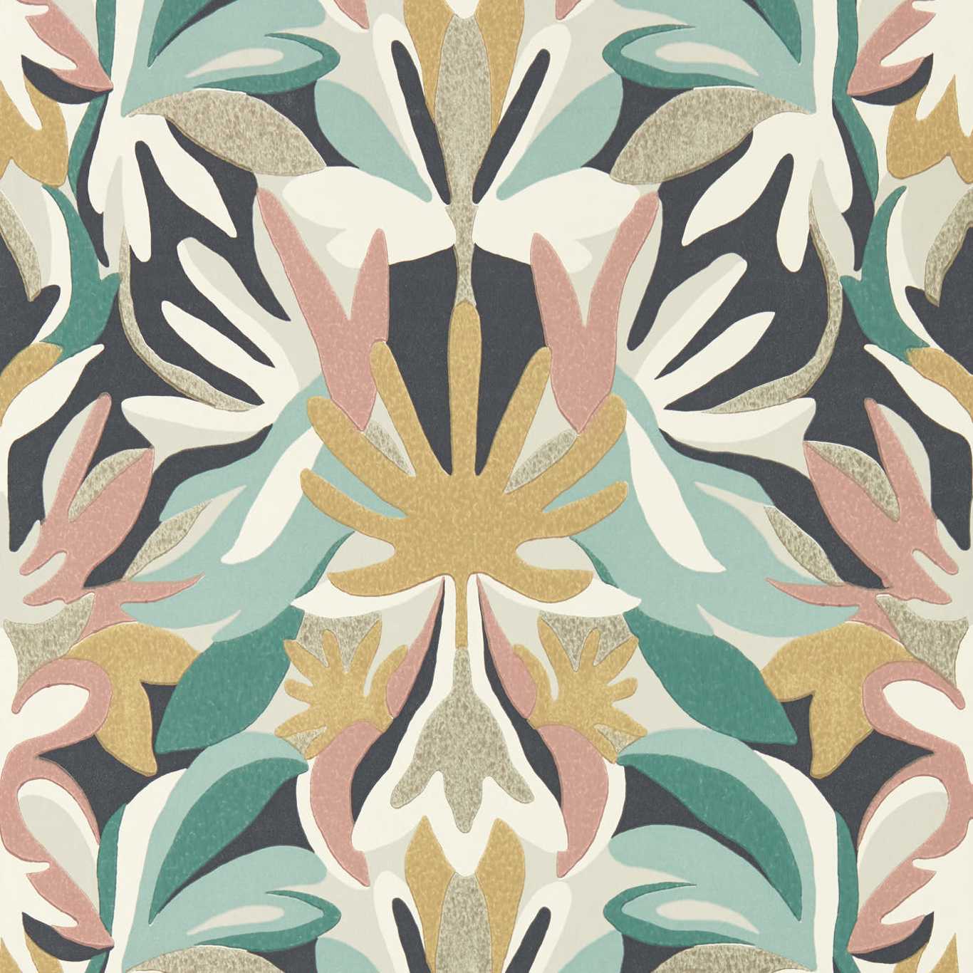 Melora Wallpaper - Positano/Succulent/ Gold - Harlequin - HTEW112760 - Morris Wallpaper