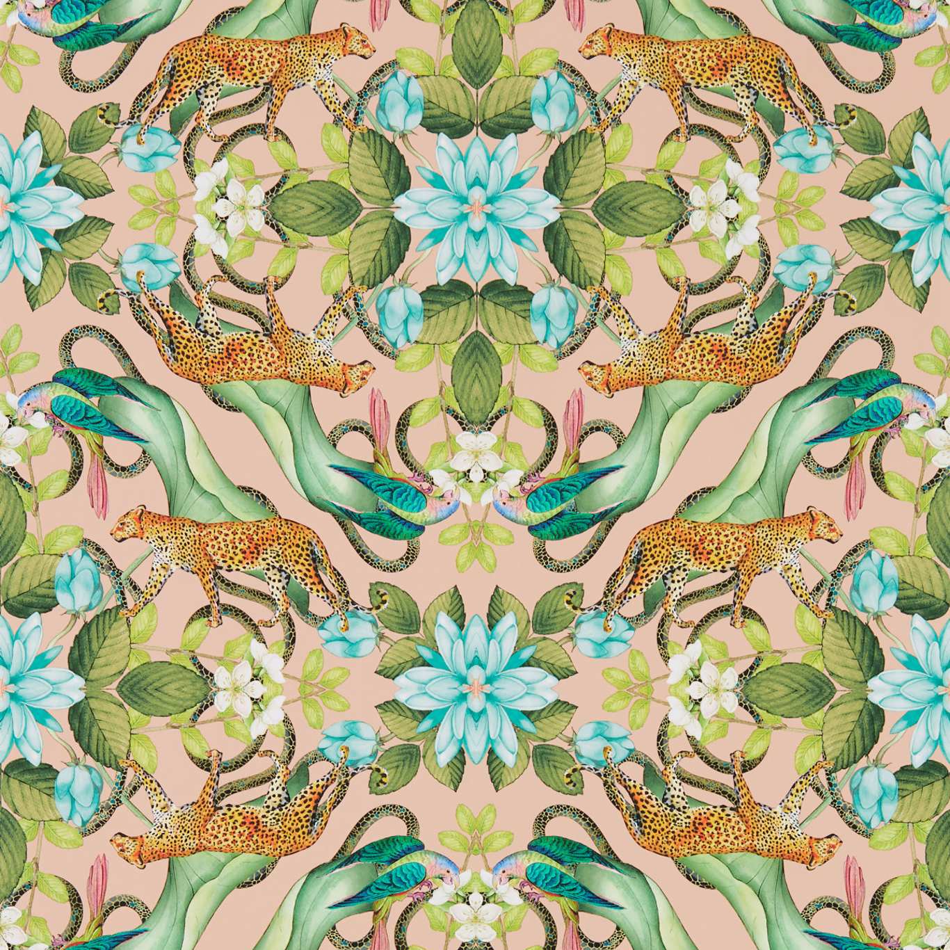 Menagerie Wallpaper - Blush - Clarke & Clarke - W0131/02 - Morris Wallpaper