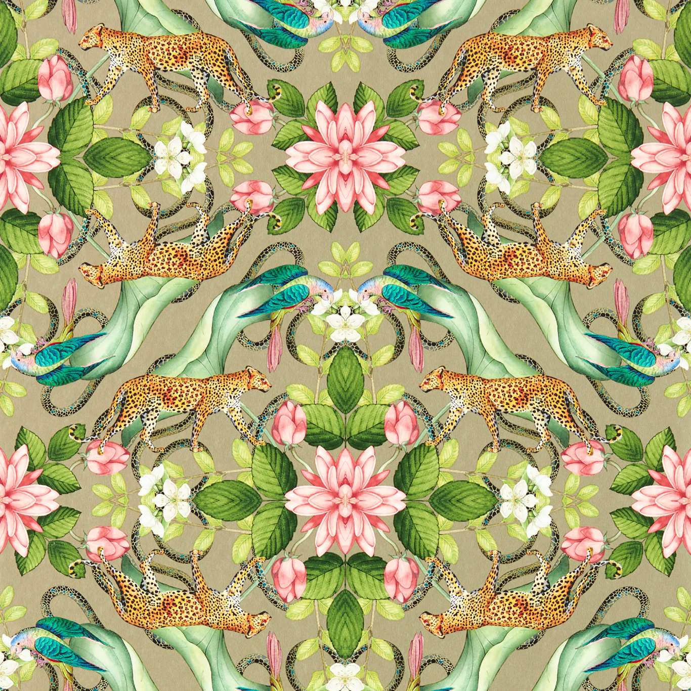 Menagerie Wallpaper - Gilver - Clarke & Clarke - W0131/03 - Morris Wallpaper