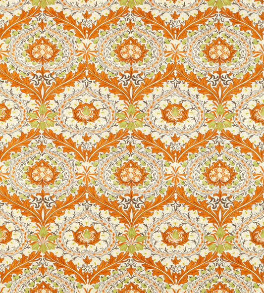 Merton Fabric - Burnt Orange/Chartreuse - Morris & Co - 226994 - Premier Wallcovering