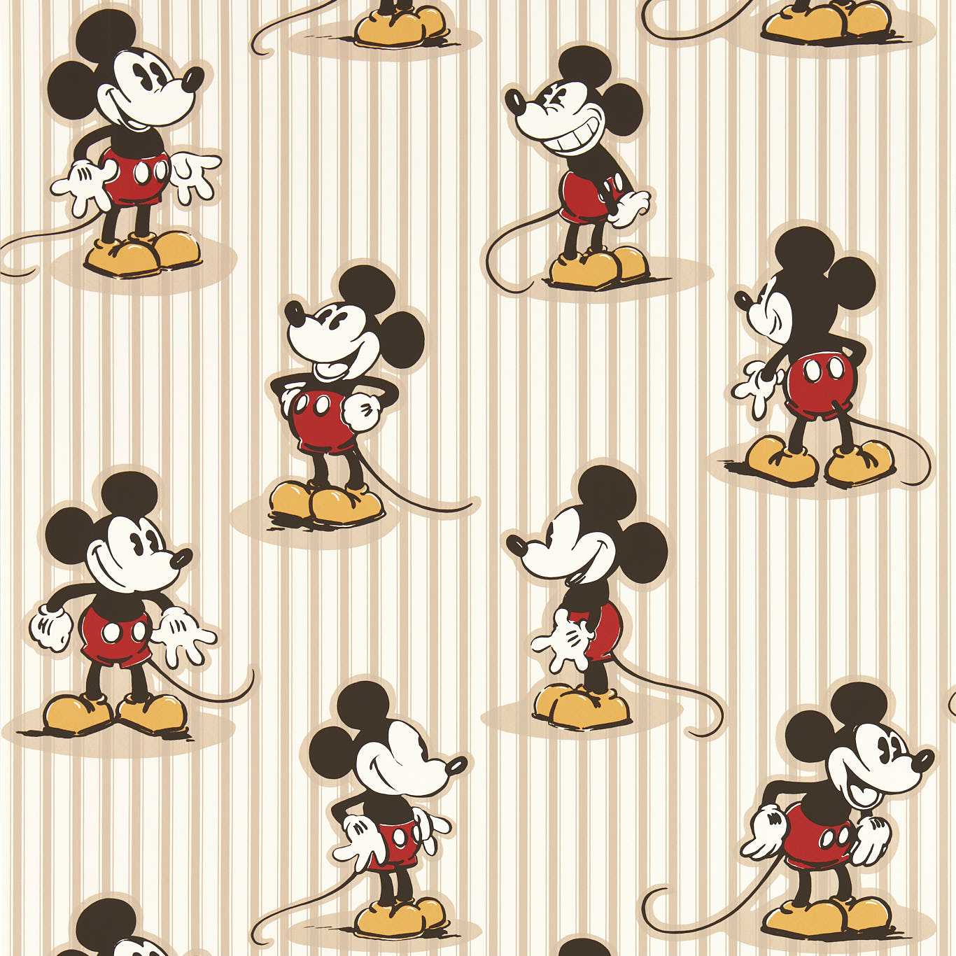 Mickey Stripe Wallpaper - Peanut - DDIW217273 - Sanderson - Disney Home - Morris Wallpaper