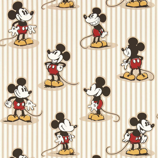 Mickey Stripe Wallpaper - Peanut - DDIW217273
