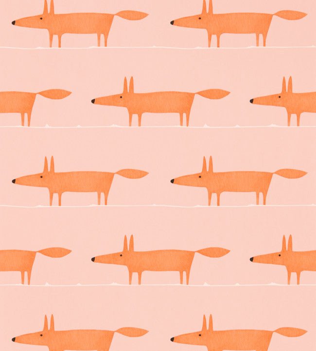 Midi Fox Wallpaper - Milkshake / Rose - NHAP112816 - Scion - Morris Wallpaper