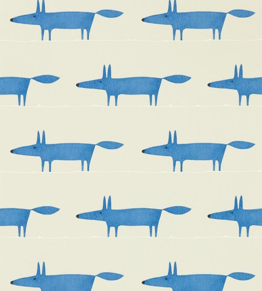 Midi Fox Wallpaper - Pebble / Denim - NHAP112817 - Scion
