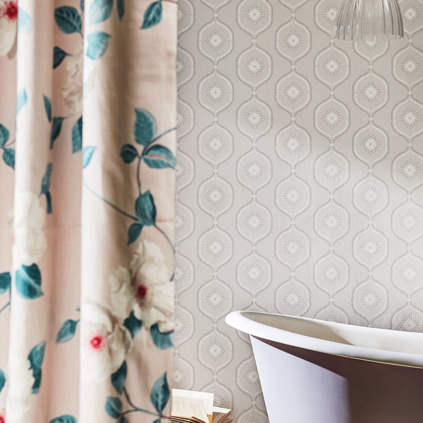 Milcombe Wallpaper - Mist Blue - Sanderson - DLMW216880 - Morris Wallpaper