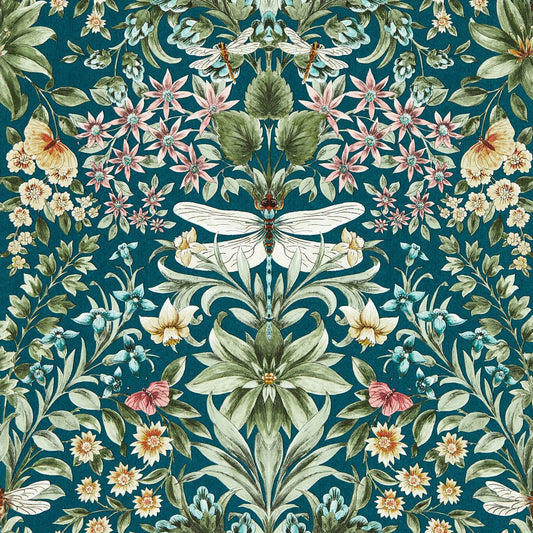 Mirabell Wallpaper - Teal - Clarke & Clarke - W0196/04 - Morris Wallpaper