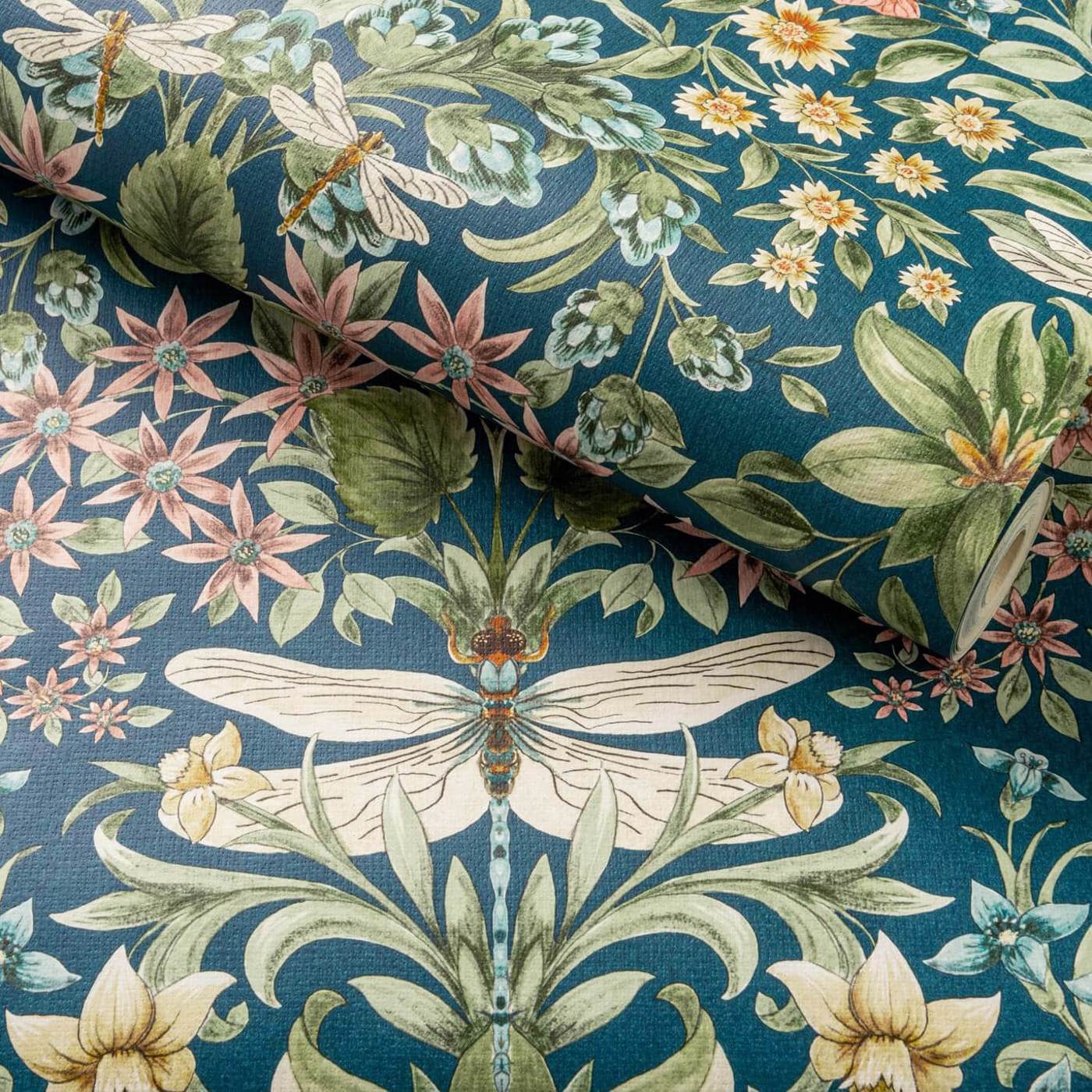 Mirabell Wallpaper - Teal - Clarke & Clarke - W0196/04 - Morris Wallpaper