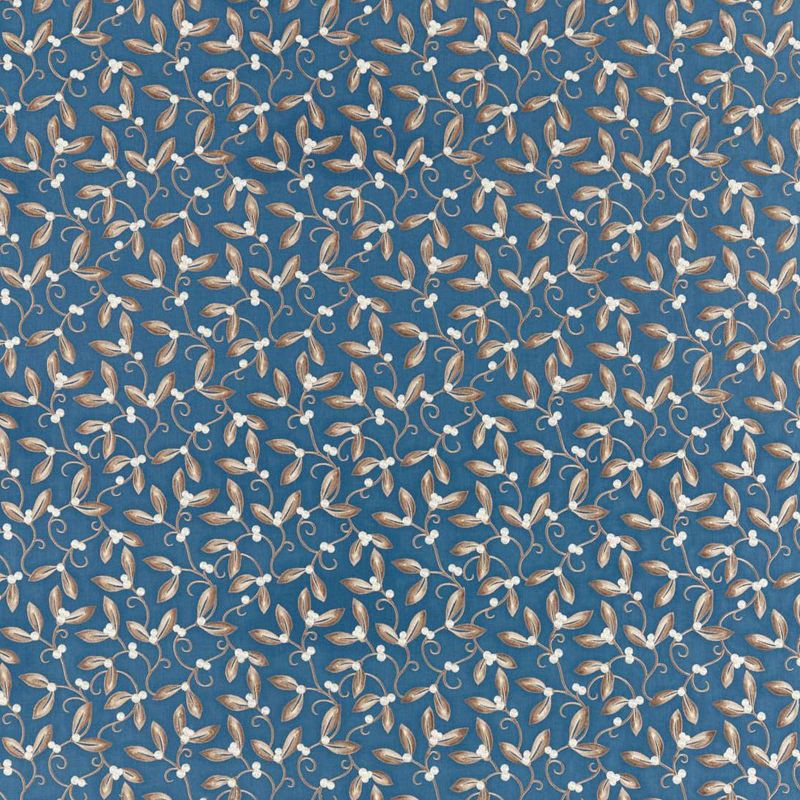 Mistletoe Embroidery Fabric - May Blue - Morris & Co - 236818 - Premier Wallcovering