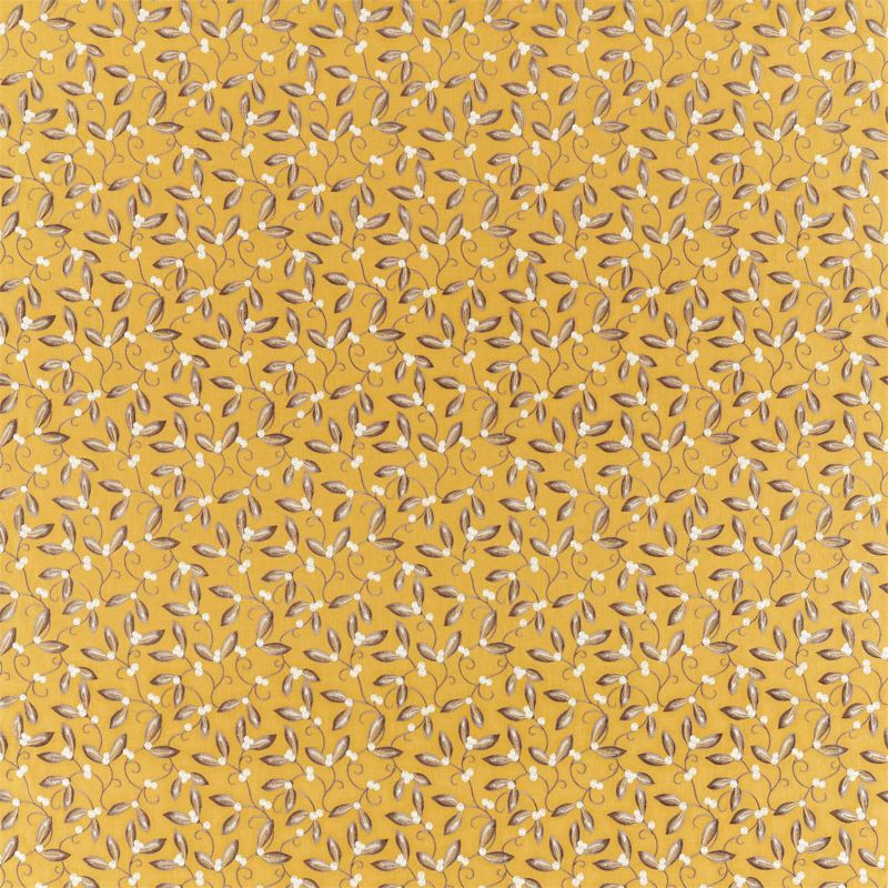 Mistletoe Embroidery Fabric - Saffron - Morris & Co - 236817 - Premier Wallcovering