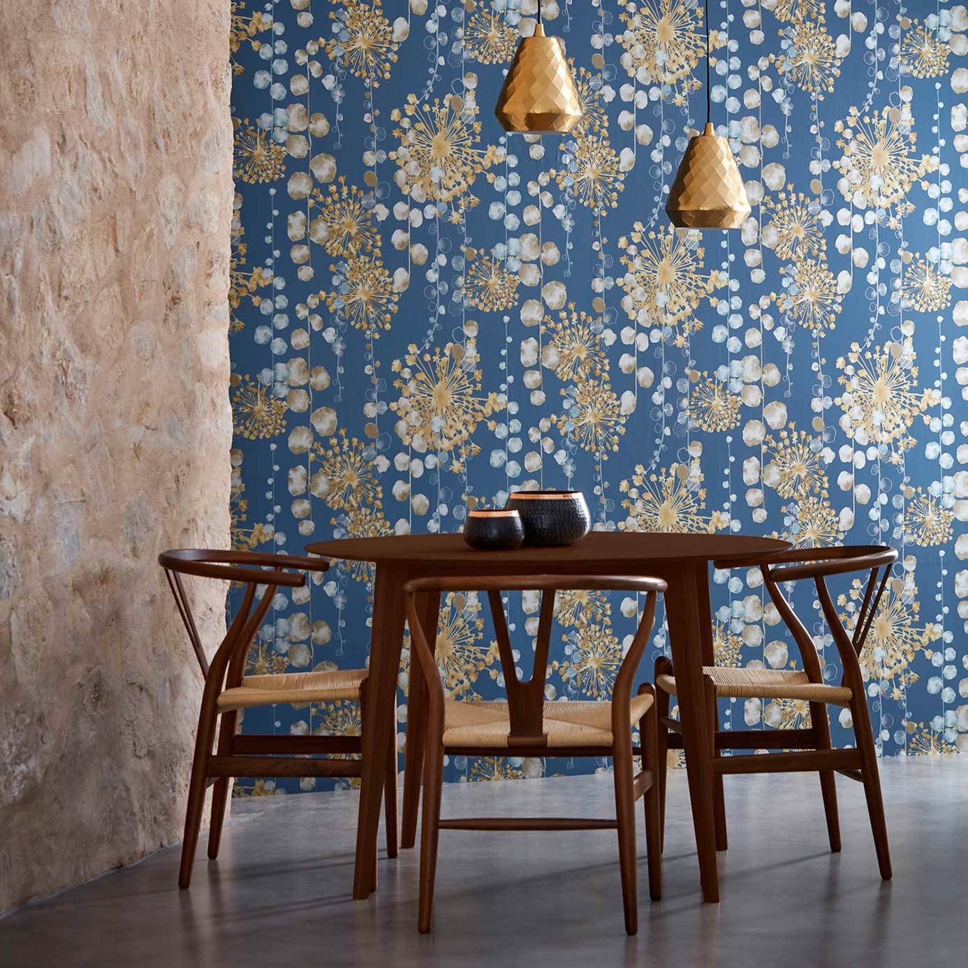 Moku Wallpaper - Indigo/Pebble - Harlequin - HANZ111651 - Morris Wallpaper